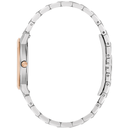 Bulova Classic 98M140 Damenuhr Silber • Bicolor Roségold • Gebogenes Kristallglas, Bild 2