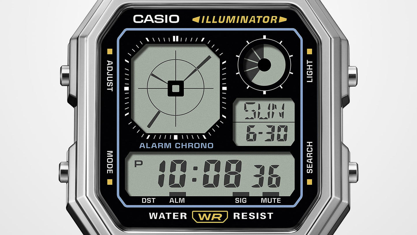 Casio Edgy A130WEG-9AEF Armbanduhr Gold • LCD mit Analoguhranzeige • Retro-futuristisches Design, Bild 4