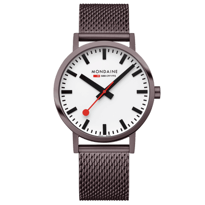 Mondaine Classic A660.30360.1BSBZ Herrenuhr Braun • Mineralglas mit BackLight • Swiss Made
