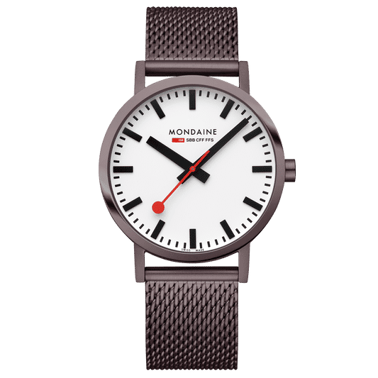 Mondaine Classic A660.30360.1BSBZ Herrenuhr Braun • Mineralglas mit BackLight • Swiss Made