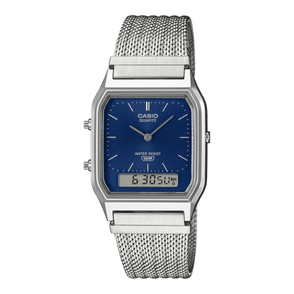 Casio Vintage AQ-230EM-2AEF Armbanduhr Blau • Analog-Digital • Mesh-Armband, Bild 2