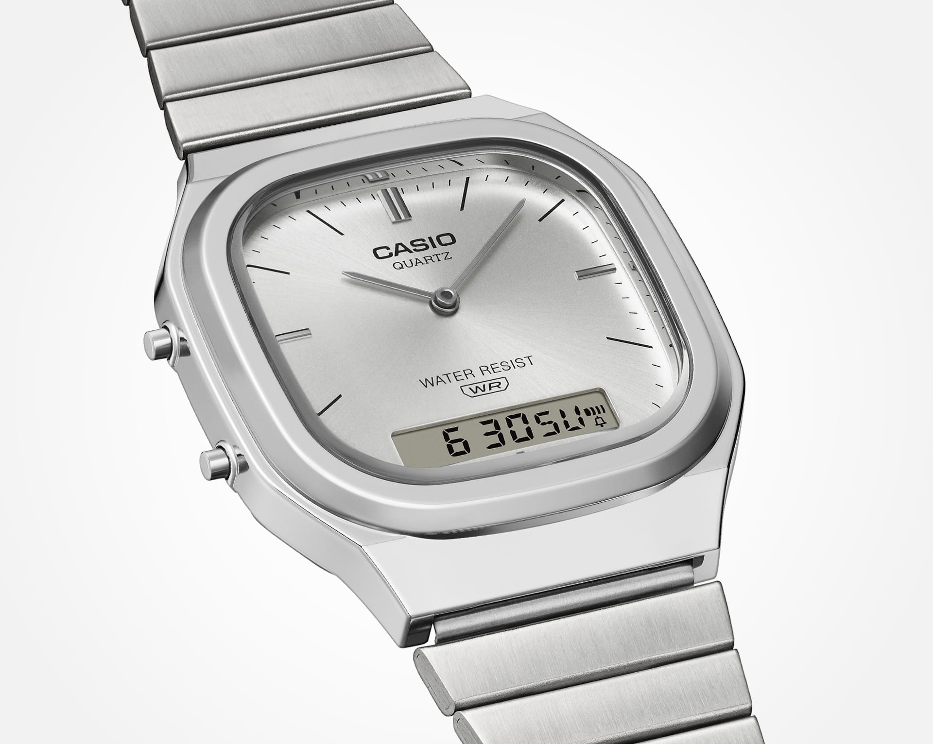 Casio Vintage AQ-240E-7AEF Armbanduhr Silber • Analog-Digital • Retro-modernes Design, Bild 5