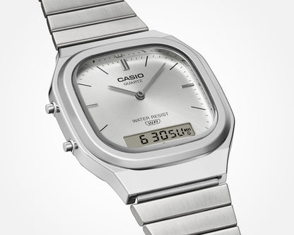 Casio Vintage AQ-240E-7AEF Armbanduhr Silber • Analog-Digital • Retro-modernes Design, Bild 5