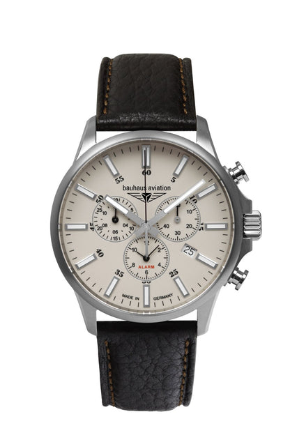 Bauhaus Aviation 2880-5 Herrenuhr Chronograph Titanium Beige • Saphirglas • Made in Germany