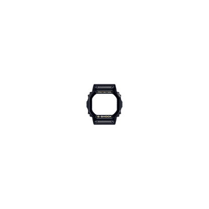 Schwarze G-SHOCK Uhr mit PROTECTION-Aufdruck auf dem Gehäuse