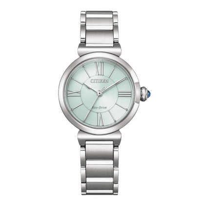 Citizen L EM1070-83L Damenuhr Grün • Eco-Drive Saphirglas • Edelstahlarmband
