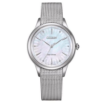 Citizen L EM1150-86D Damenuhr Silber • Eco-Drive Solarwerk • Saphirglas