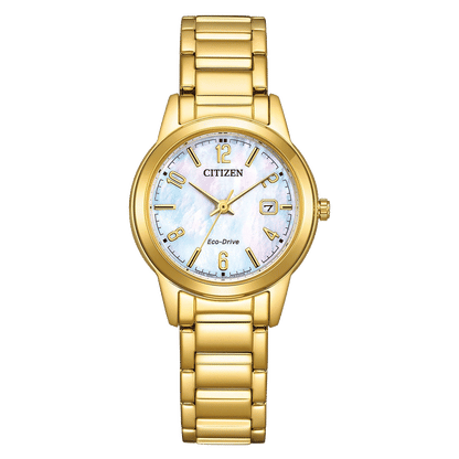 Citizen FE1242-78D Damen Armbanduhr Weiß • Eco-Drive Solar • Elegantes Design