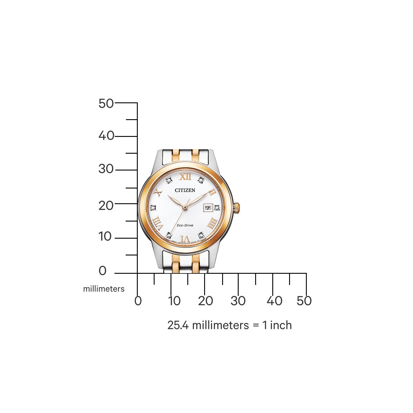 Citizen Eco-Drive Elegance FE1246-85A Damenuhr Bicolor • Solarbetrieb • Datumsanzeige, Bild 2