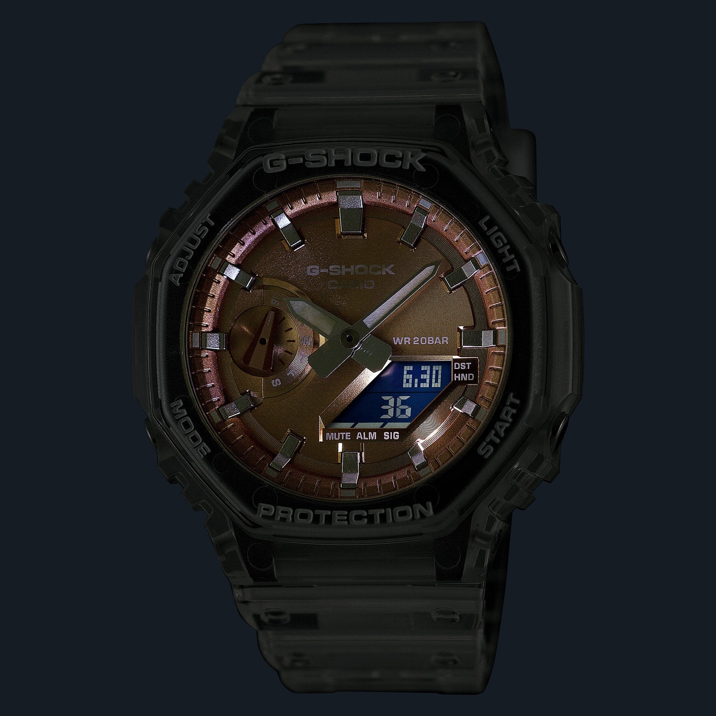 Casio G-Shock Classic GA-2100BM-7A5ER Herren • Transluzentes Resin-Gehäuse • Analogdigital mit Weltzeit, Bild 6
