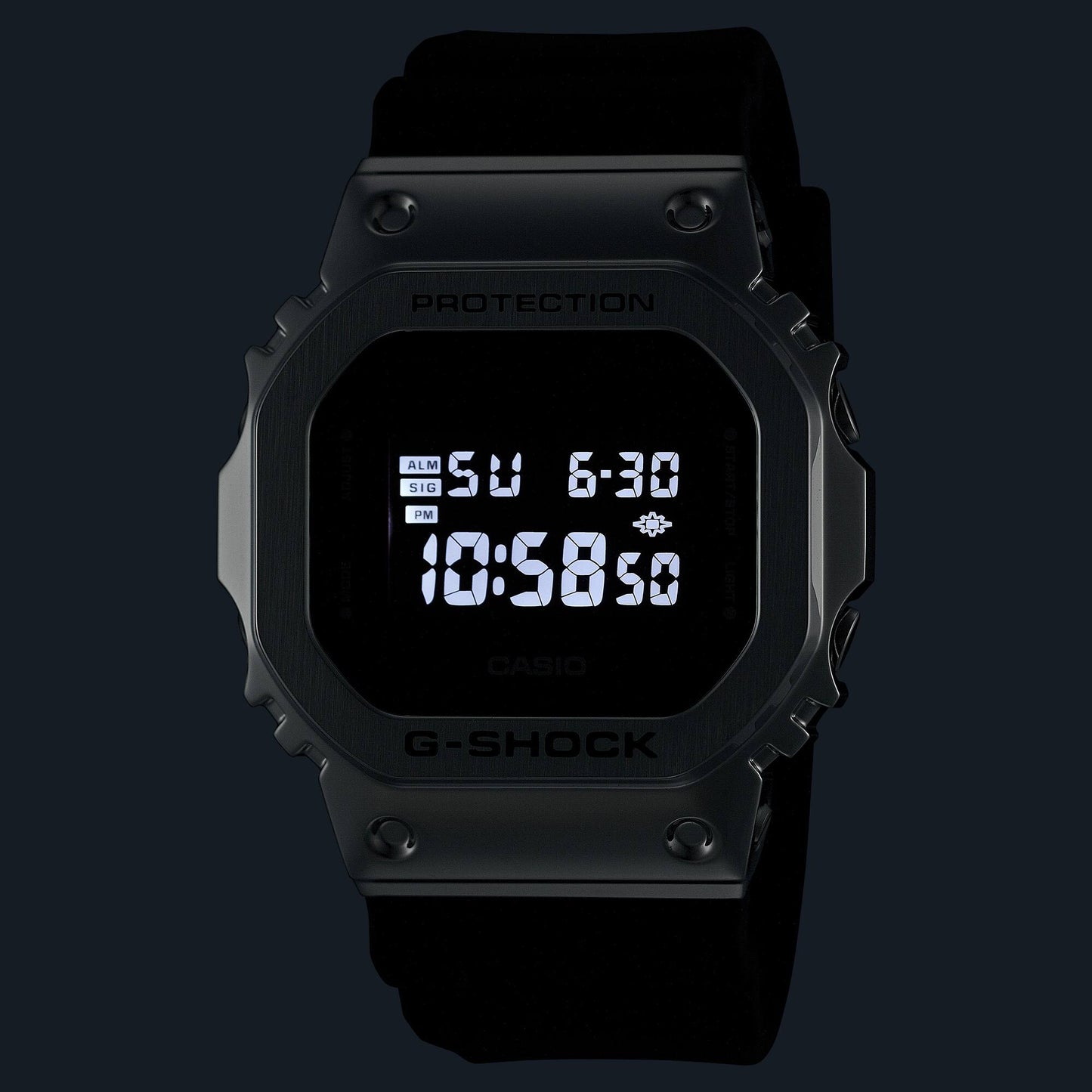 Casio GM-5600U-1ER G-Shock Herrenuhr Schwarz • Gehäuse aus Resin/Edelstahl • Invertiertes LCD-Display, Bild 4