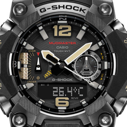 G-SHOCK Mudmaster Herrenuhr mit schwarzem Zifferblatt, Ziffer 6 und umlaufender Skala
