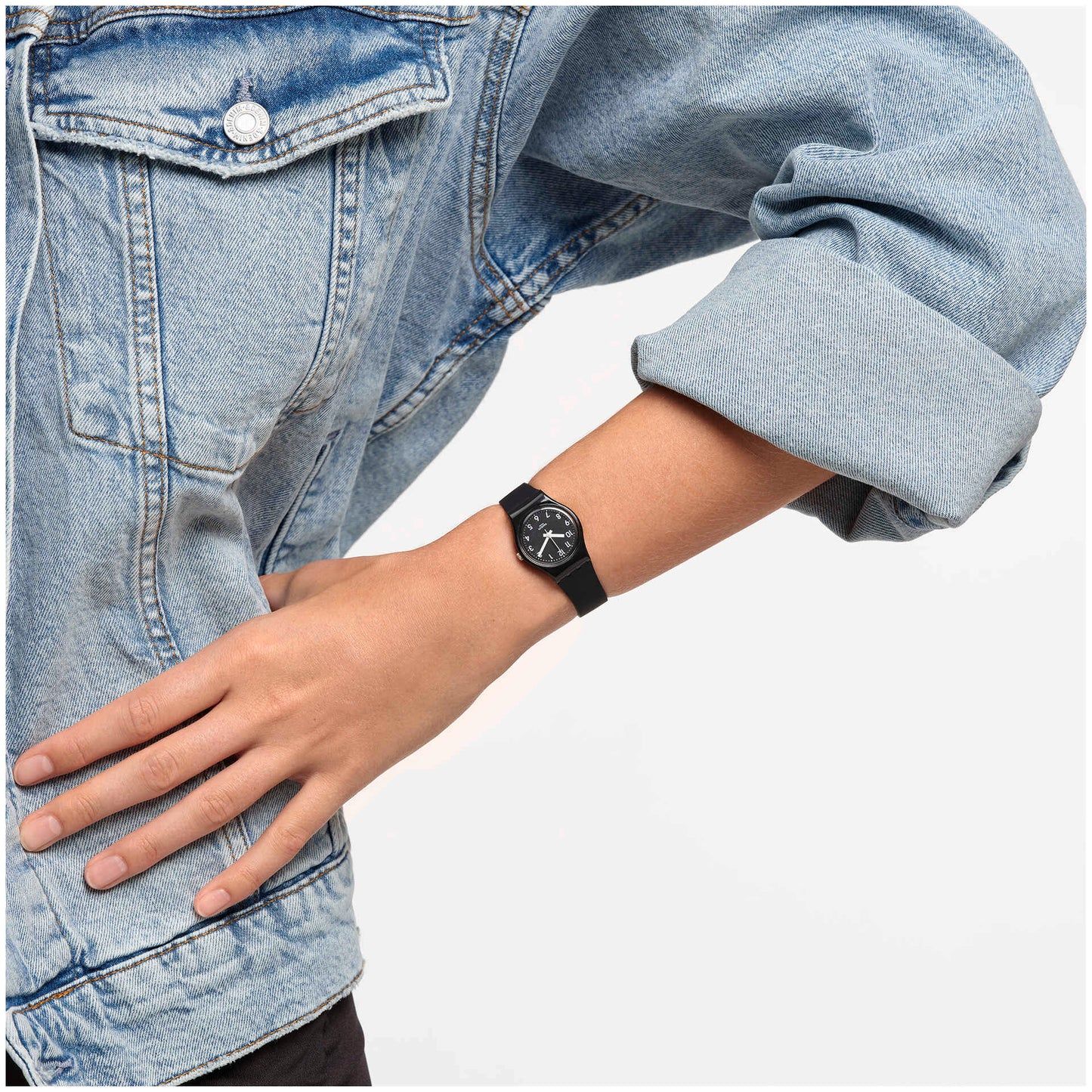 Swatch Originals LB170E Lady Black Single Damenuhr Schwarz • Kunststoffgehäuse • Silikonarmband, Bild 2