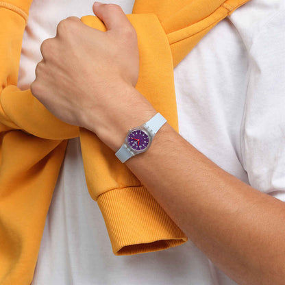 Swatch Originals Small LL126 Damenuhr Lila • Transparentes Gehäuse • Verspieltes Farbdesign, Bild 10