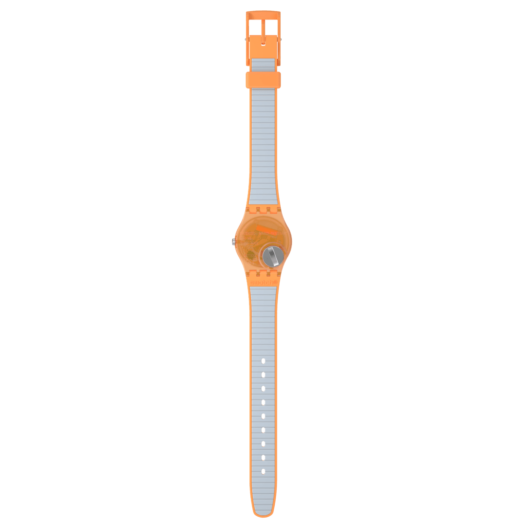 Swatch Originals LO116 View from a Mesa Damenuhr Orange • Transparentes Gehäuse • Hellblaues Zifferblatt, Bild 5
