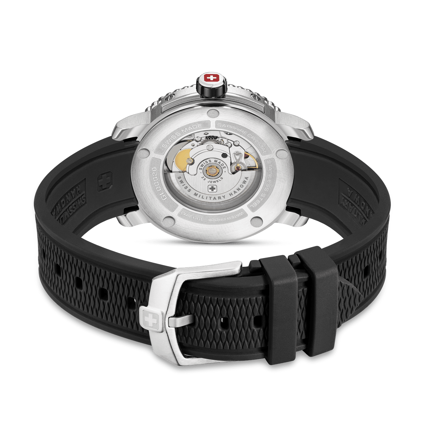 Swiss Military Hanowa Maitre Plongeur SMWGL0002001-SET Herrenuhr Schwarz • Automatikwerk Soprod P024 • 1000 m Wasserdicht