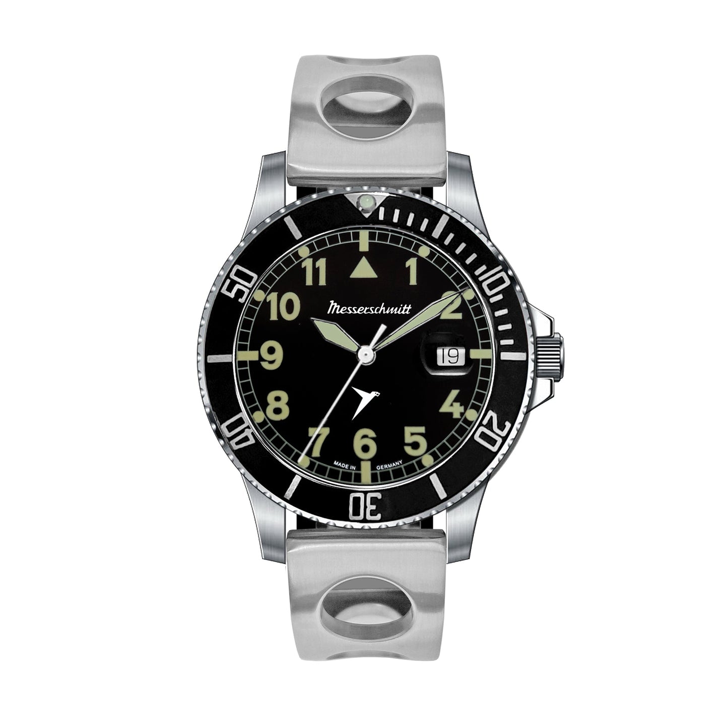 Messerschmitt ME-98294SQ-RS Herrenuhr Flieger x Taucher • Saphirglas mit Lupe • Schweizer Quarzwerk