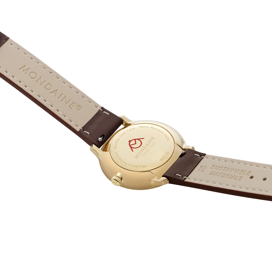 Mondaine Doppio MLE.33110.LGV Damenuhr Braun • Saphirglas • Swiss Made Quarzwerk, Bild 5