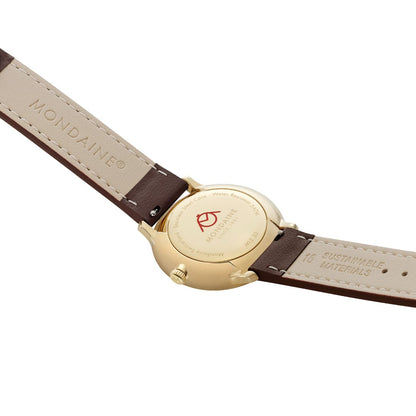 Mondaine Doppio MLE.33110.LGV Damenuhr Braun • Saphirglas • Swiss Made Quarzwerk, Bild 5