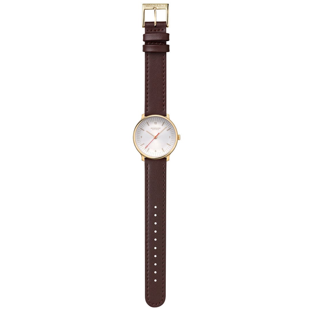Mondaine Doppio MLE.33110.LGV Damenuhr Braun • Saphirglas • Swiss Made Quarzwerk, Bild 9