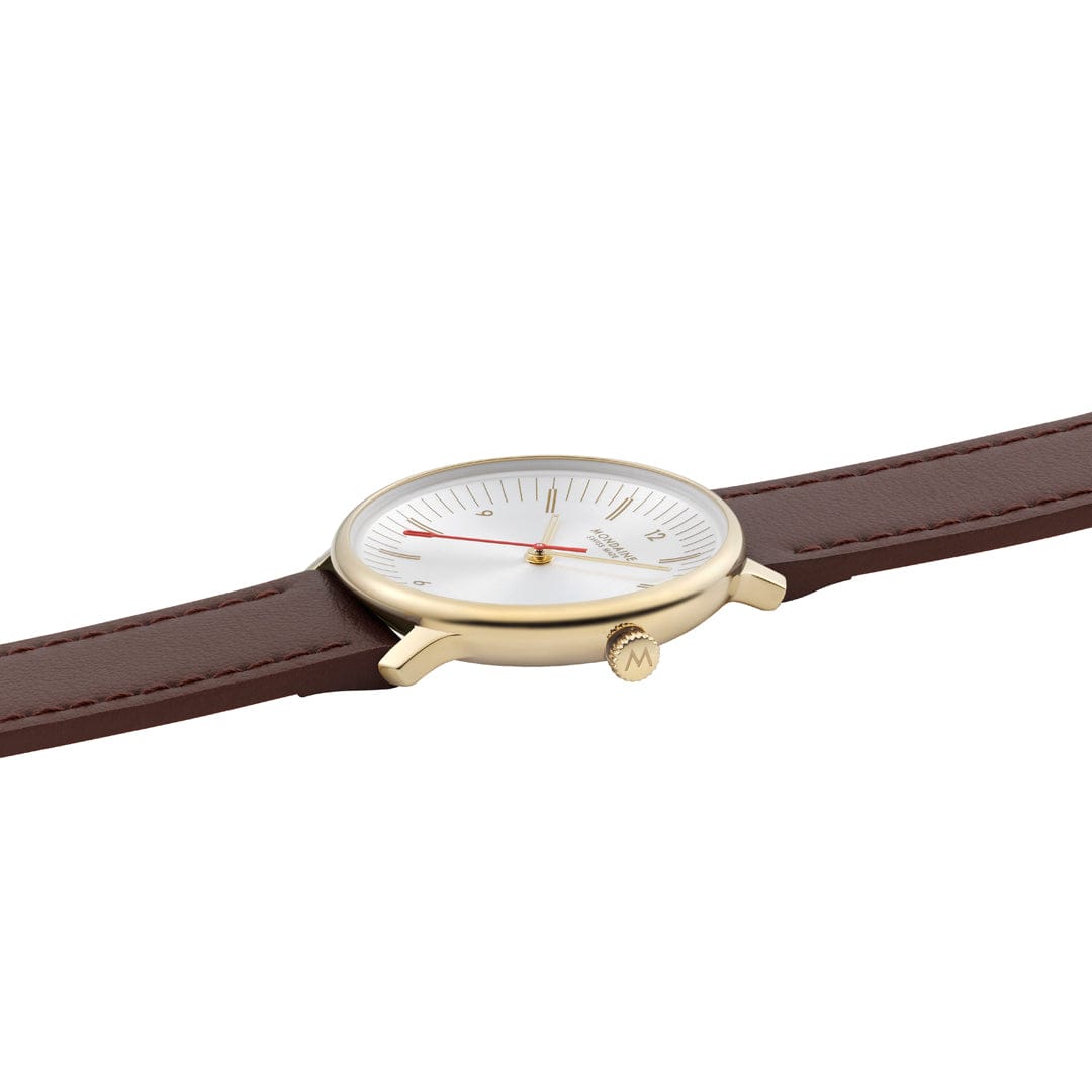 Mondaine Doppio MLE.33110.LGV Damenuhr Braun • Saphirglas • Swiss Made Quarzwerk, Bild 6