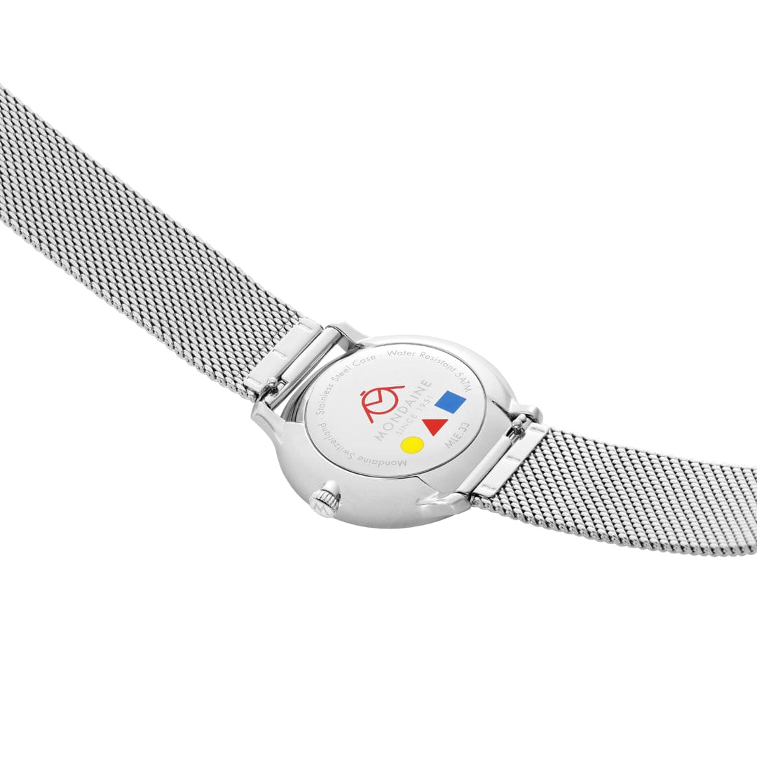 Mondaine Doppio MLE.33112.SM Damen Armbanduhr Silber • Saphirglas mit Antireflexbeschichtung • Swiss Made Quarzwerk, Bild 5