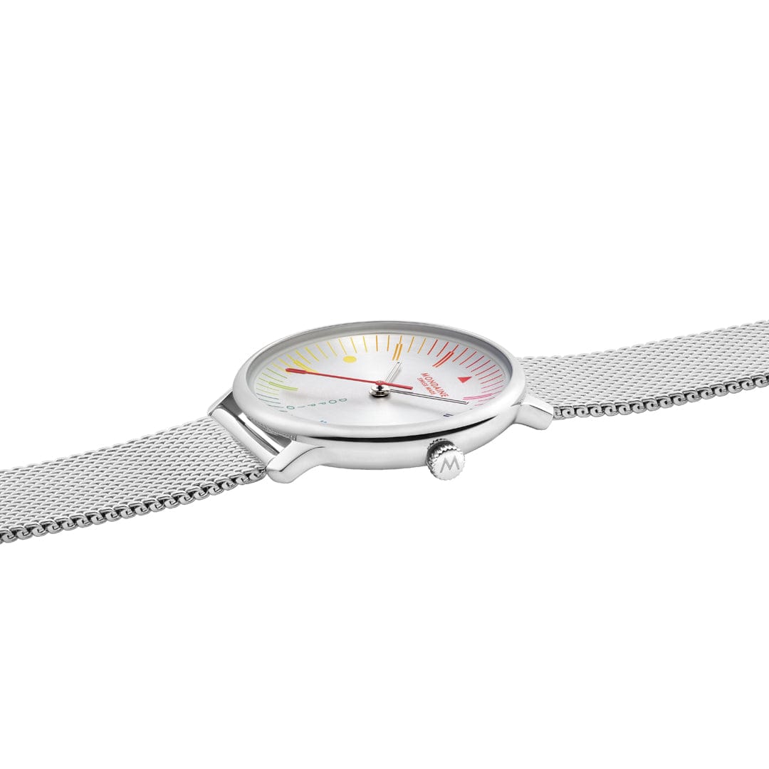 Mondaine Doppio MLE.33112.SM Damen Armbanduhr Silber • Saphirglas mit Antireflexbeschichtung • Swiss Made Quarzwerk, Bild 6