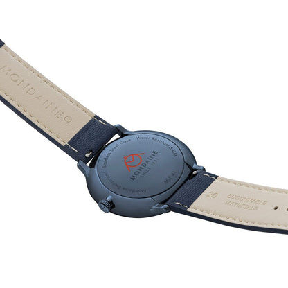 Mondaine Doppio MLE.41240.LDV Herrenuhr Blau • Saphirglas mit Antireflexbeschichtung • Schweizer Quarzwerk, Bild 5