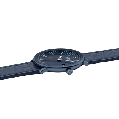 Mondaine Doppio MLE.41240.LDV Herrenuhr Blau • Saphirglas mit Antireflexbeschichtung • Schweizer Quarzwerk, Bild 6