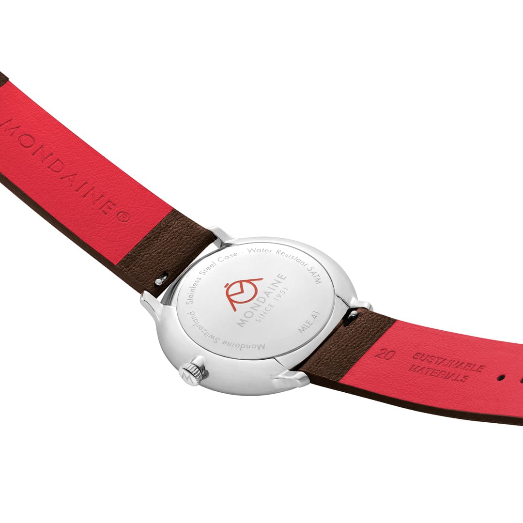 Mondaine Doppio MLE.41240.LGV Herrenuhr Braun • Saphirglas • Swiss Made, Bild 3