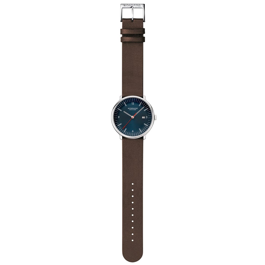 Mondaine Doppio MLE.41240.LGV Herrenuhr Braun • Saphirglas • Swiss Made, Bild 5