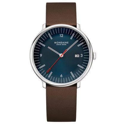 Mondaine Doppio MLE.41240.LGV Herrenuhr Braun • Saphirglas • Swiss Made