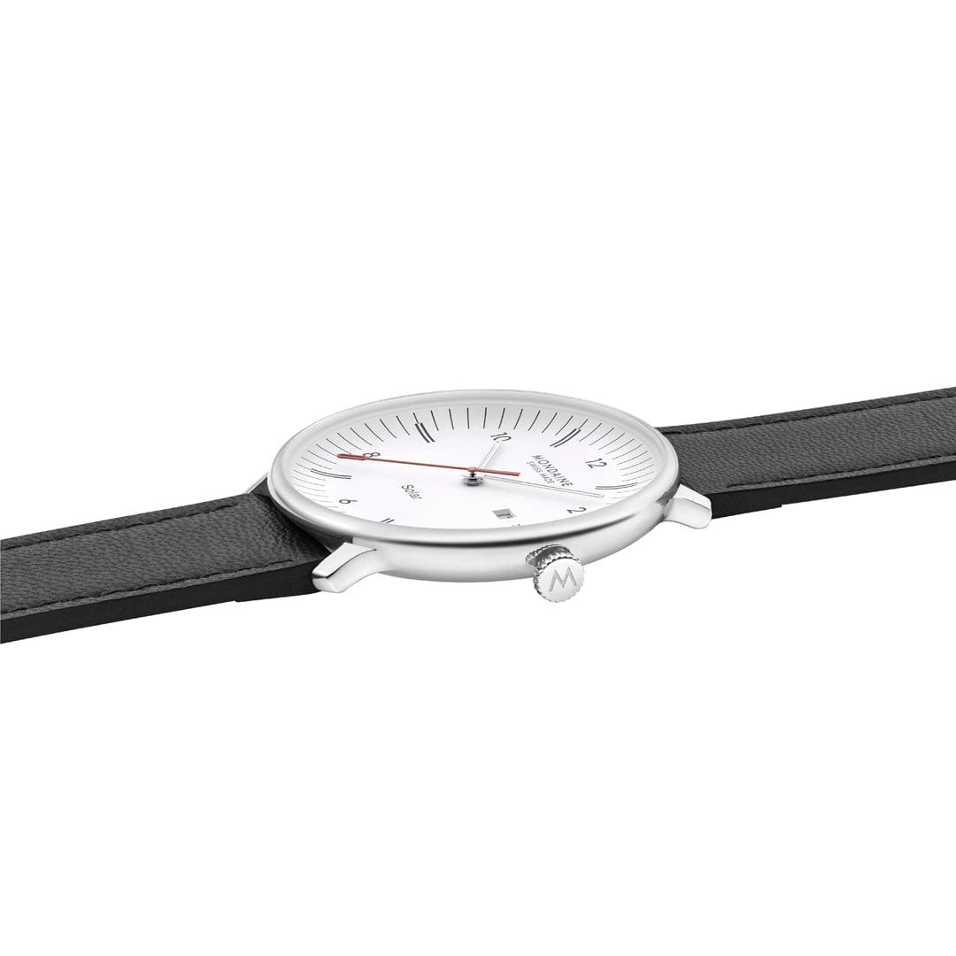 Mondaine Doppio Solar MLE.41910.LBV Herrenuhr Schwarz • Saphirglas • Solaruhrwerk, Bild 4
