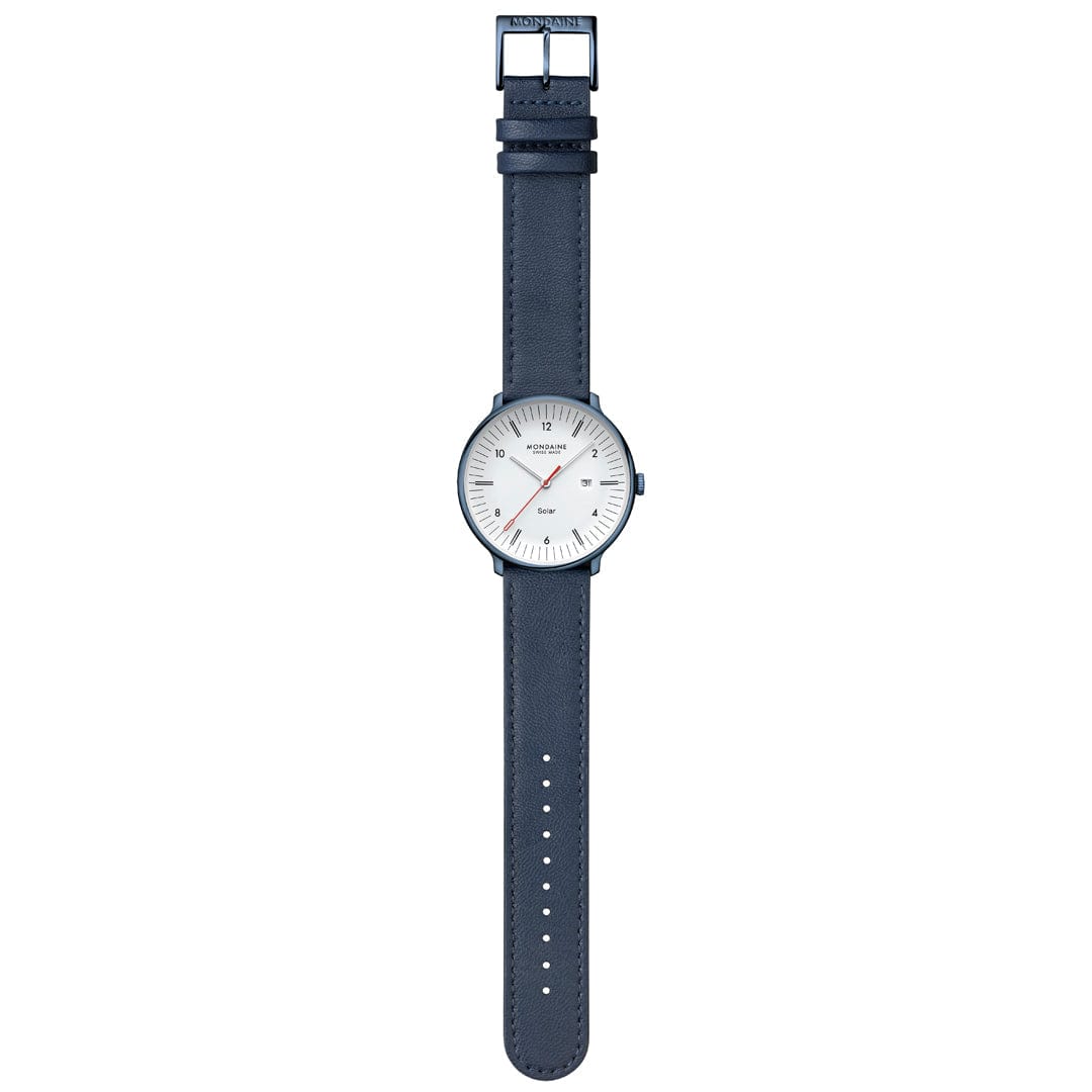 Mondaine Doppio Solar MLE.41910.LQV Herrenuhr Blau • Solarwerk Ronda 215 • Saphirglas, Bild 10
