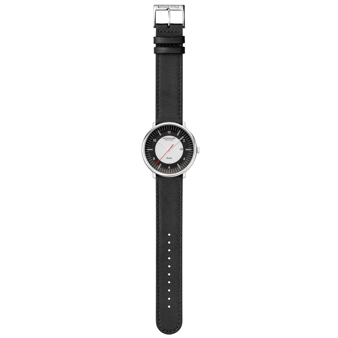 Mondaine Doppio Solar MLE.41920.LBV Herrenuhr Schwarz • Saphirglas • Solarbetrieb, Bild 10