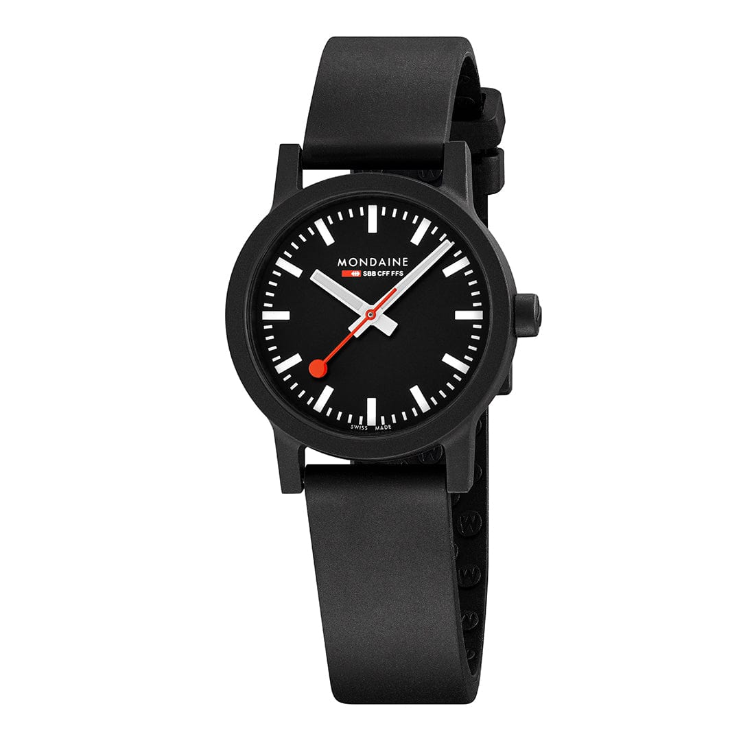 Mondaine essence MS1.32120.RB Damen Armbanduhr Schwarz • Veganes Kautschukarmband • Swiss Made Quarzwerk, Bild 7