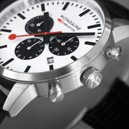 Mondaine Neo MSD.41410.LBV Herrenuhr Schwarz • Saphirglas • Quarz-Chronograph, Bild 5