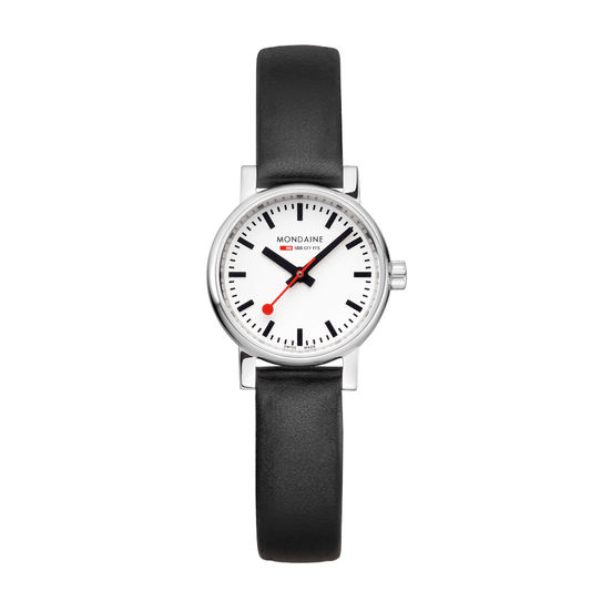 Mondaine evo2 MSE.26110.LBV Damenuhr Schwarz • Saphirglas • Veganes Traubenleder-Armband