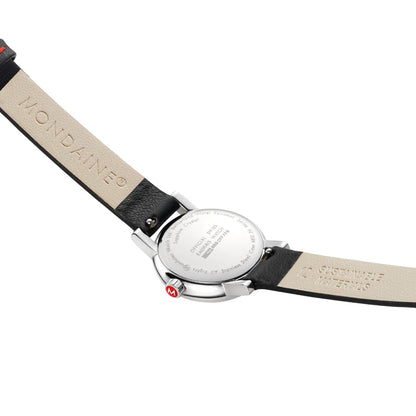 Mondaine evo2 MSE.26110.LBV Damenuhr Schwarz • Saphirglas • Veganes Traubenleder-Armband, Bild 3