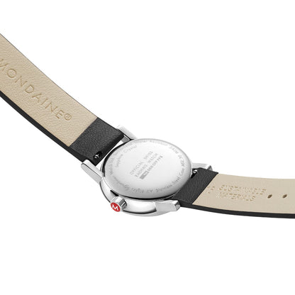 Mondaine evo2 MSE.30110.LBV Damenuhr Schwarz • Saphirglas • Veganes Traubenleder, Bild 4