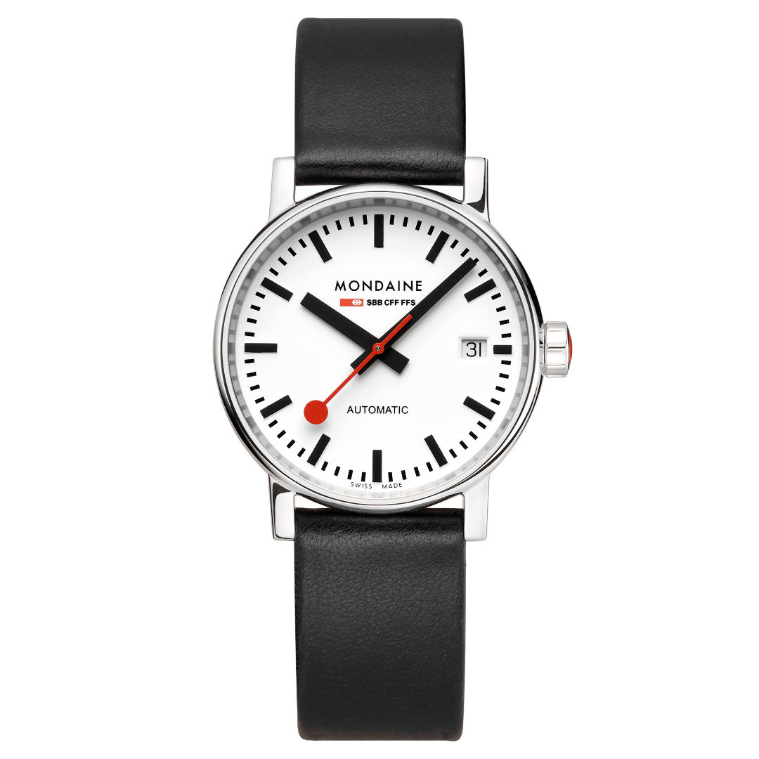 Mondaine evo2 MSE.35610.LBV Damenuhr Schwarz • Automatikwerk Sellita SW 220-1 • Saphirglas