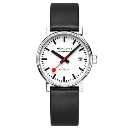 Mondaine evo2 MSE.35610.LBV Damenuhr Schwarz • Automatikwerk Sellita SW 220-1 • Saphirglas