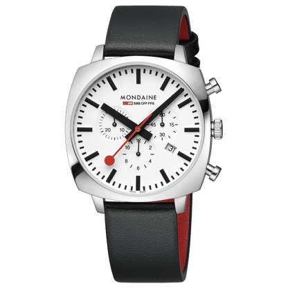 Mondaine Grand Cushion MSL.41410.LBV.SET Herrenuhr Schwarz • Saphirglas • Quarz-Chronograph, Bild 2