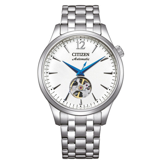 Citizen NH9131-73A Herrenuhr Silber • Automatikwerk mit Open Heart • Kaliber 8229