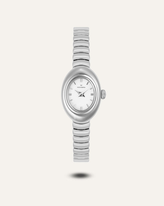 Mockberg Belle Oval Petite MB1417 Damen Armbanduhr Silber • Mineralglas • Edelstahlarmband
