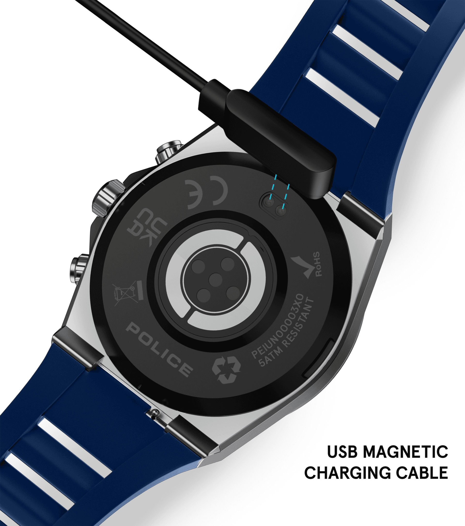Police My.Avatar 2.0 PEIUN00003X0 Herren-Smartwatch Blau/Orange • AMOLED-Display • Schnellladefunktion, Bild 6