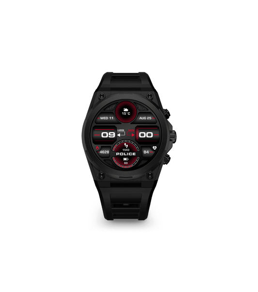 Police My.Avatar 2.0 PEIUN00003X2 Herren Smartwatch Schwarz/Rot • AMOLED-Display • Wechselbare Armbänder