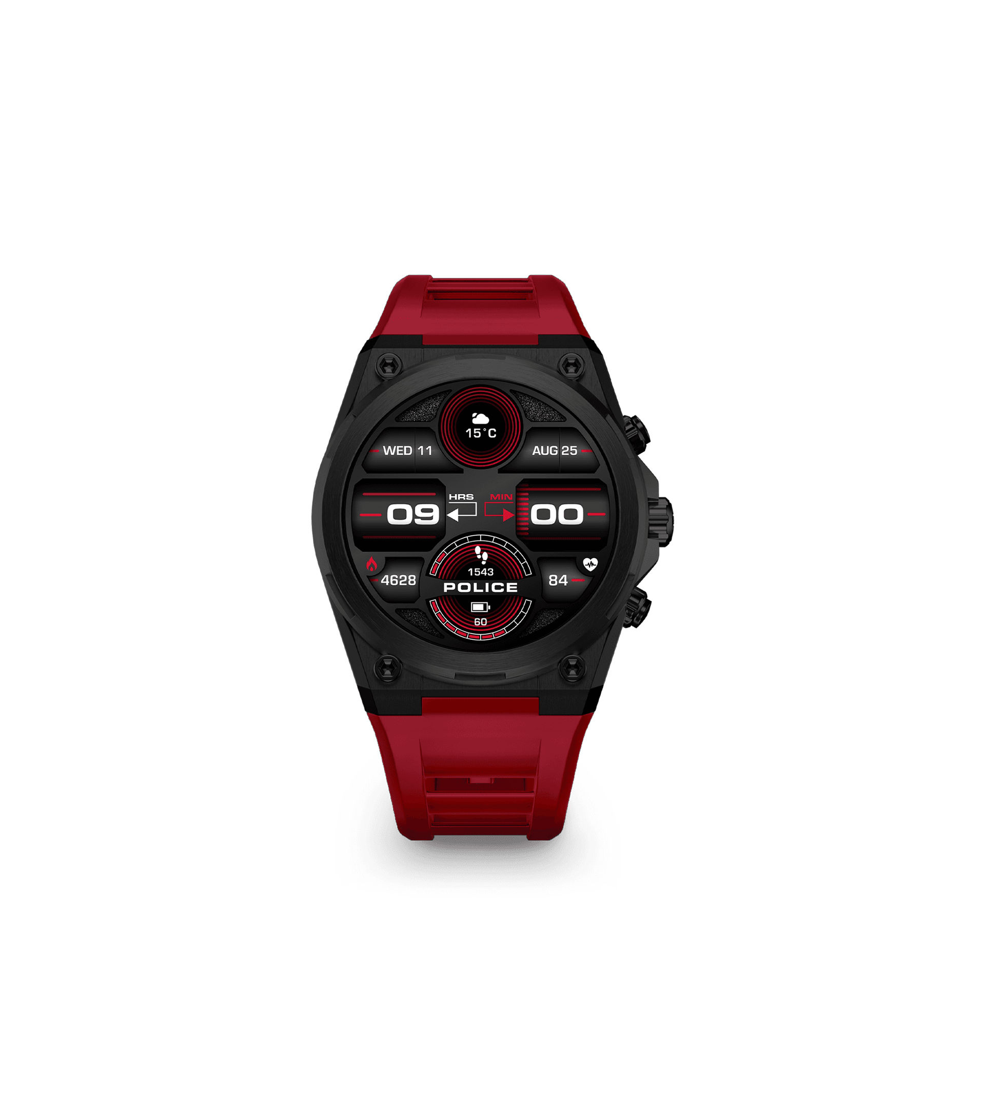 Police My.Avatar 2.0 PEIUN00003X2 Herren Smartwatch Schwarz/Rot • AMOLED-Display • Wechselbare Armbänder, Bild 8