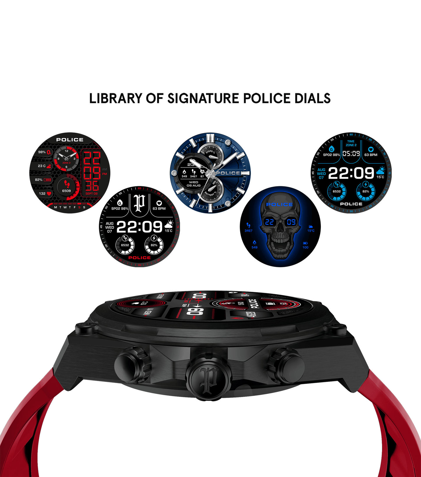 Police My.Avatar 2.0 PEIUN00003X2 Herren Smartwatch Schwarz/Rot • AMOLED-Display • Wechselbare Armbänder, Bild 11