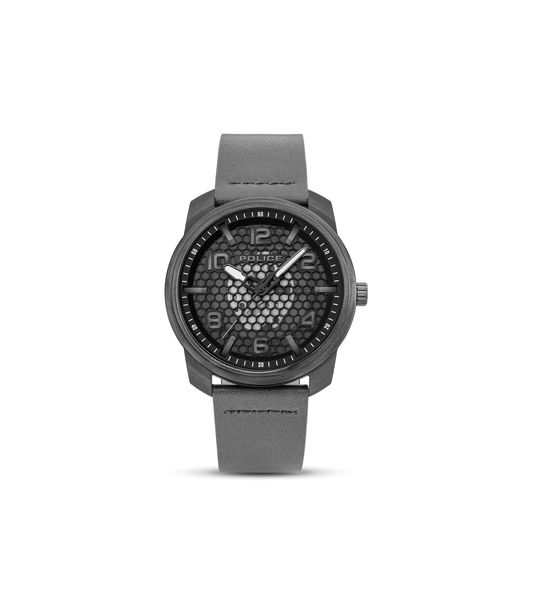 Police Protector PEWGA0049101 Herrenuhr Grau • Braunes Lederarmband • 5 ATM Wasserdichtigkeit